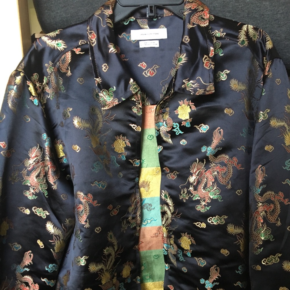 Embroidered Dragon Silk Jacket Urban Outfitters